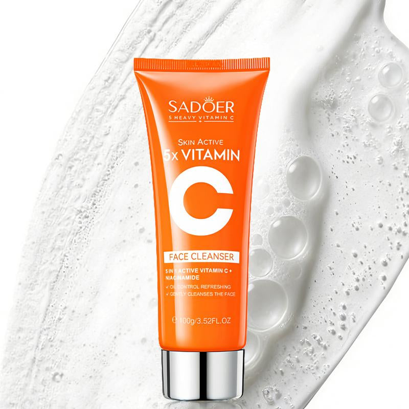 【BUY 1 GET 2 Free】Korean Facial Cleanser for Sebum Control & Repair -5X Vitamin C Face Wash with Niacinamide - Gentle Cleaning Moisturizing, 3.52 Oz