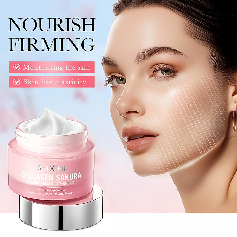 Collagen Sakura Firming Elasticity Face Cream,Moisturizing the Skin,Increase Facial Skin Elasticity