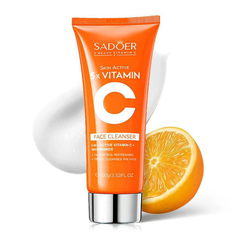 【BUY 1 GET 2 Free】Korean Facial Cleanser for Sebum Control & Repair -5X Vitamin C Face Wash with Niacinamide - Gentle Cleaning Moisturizing, 3.52 Oz
