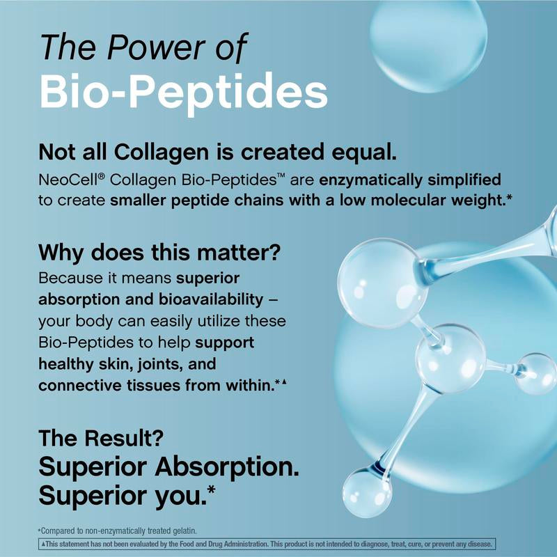 Neocell Collagen Bio-Peptides Powder 20Oz - Grassfed Protein Supplement - Advanced with 18 Essential Amino Acids