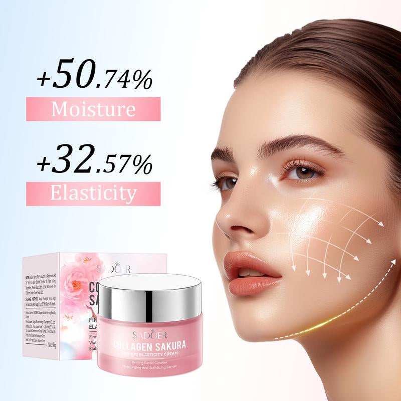Collagen Sakura Firming Elasticity Face Cream,Moisturizing the Skin,Increase Facial Skin Elasticity